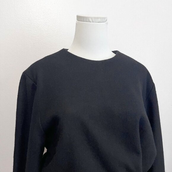 NWT ROCKET X LUNCH BLACK WOOL FELT BELTED BLOUSON DRESS - S - Picture 4 of 16